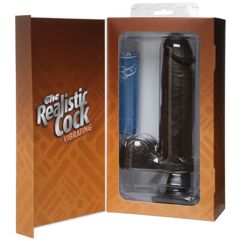 The Realistic Cock - Vibrating 20cm - Black