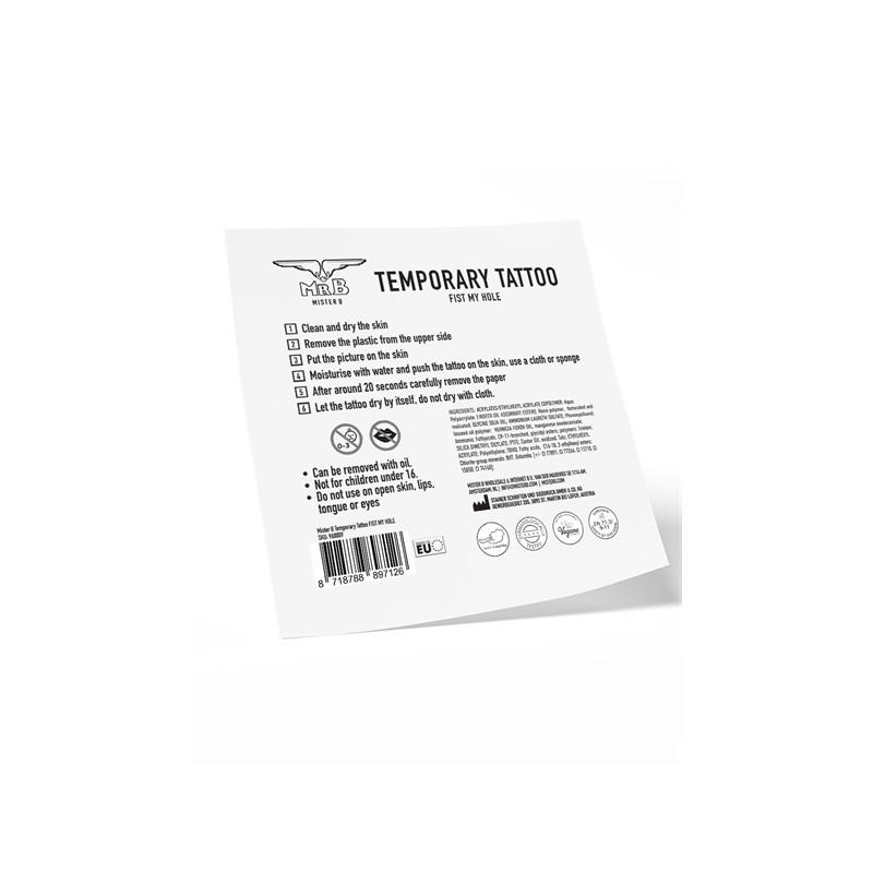 Mister B Temporary Tattoo Fist My Hole, SexShop, Ola4U