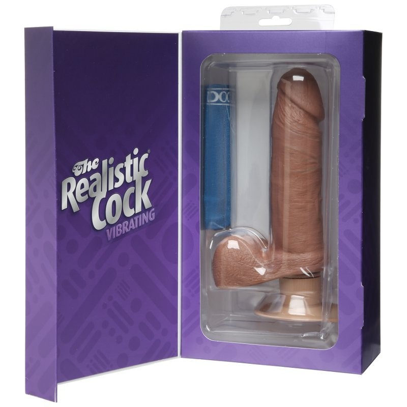 The Realistic Cock Vibrating 15,5cm - Brown