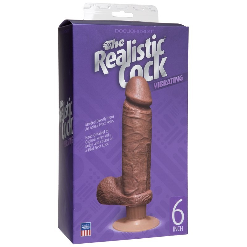 The Realistic Cock Vibrating 15,5cm - Brown