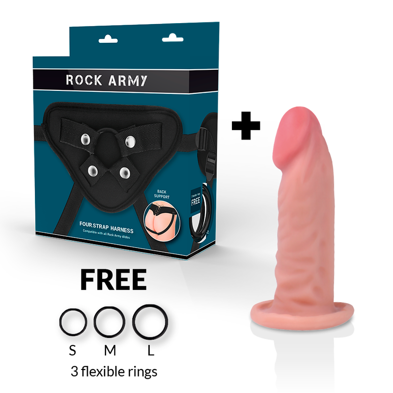 ROCKARMY HARNESS + DUAL DENSITY TIGER 14CM, SexShop, Ola4U