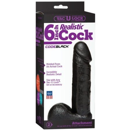 Vac-U-Lock - CodeBlack - 15cm - Realistic Cock