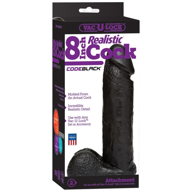 Vac-U-Lock - CodeBlack - 20cm - Realistic Cock