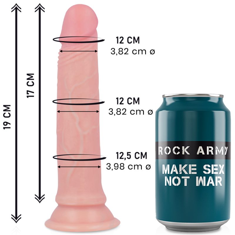 RockArmy, Premium Liquid Silicone Realistic, Dildo, 19cm, Flesh