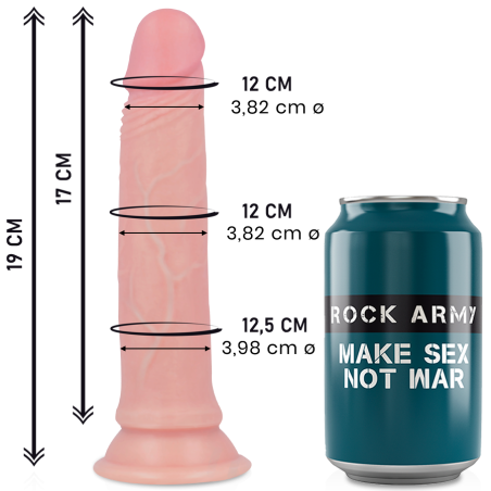 RockArmy, Premium Liquid Silicone Realistic, Dildo, 19cm, Flesh
