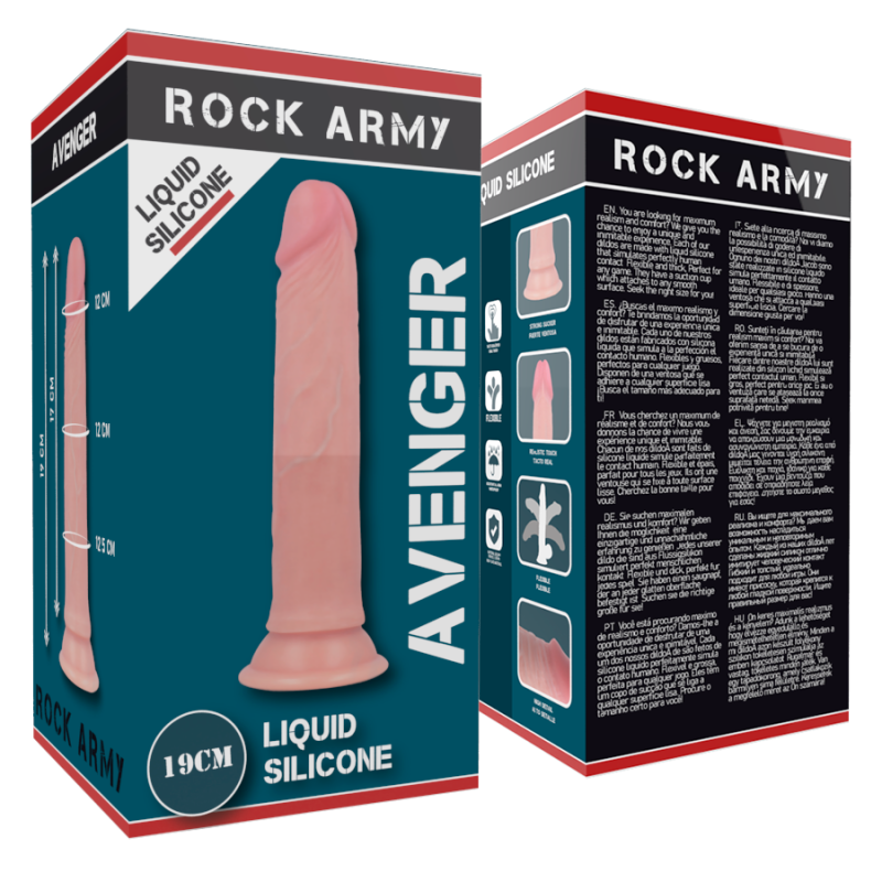 RockArmy, Premium Liquid Silicone Realistic, Dildo, 19cm, Flesh