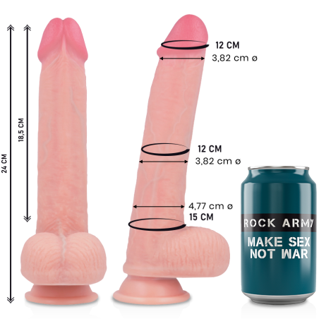 RockArmy, King Cobra, Premium, Liquid, Silicone, Realistic, Dildo, 24cm