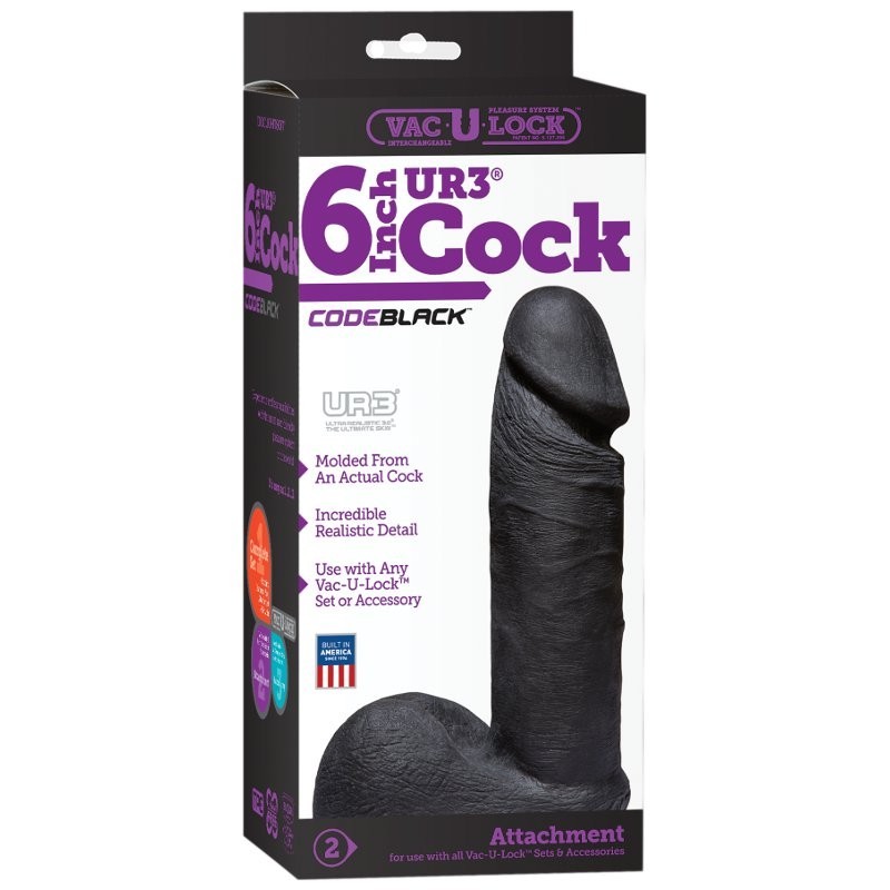 Vac-U-Lock - CodeBlack - 15cm - UR3 Cock