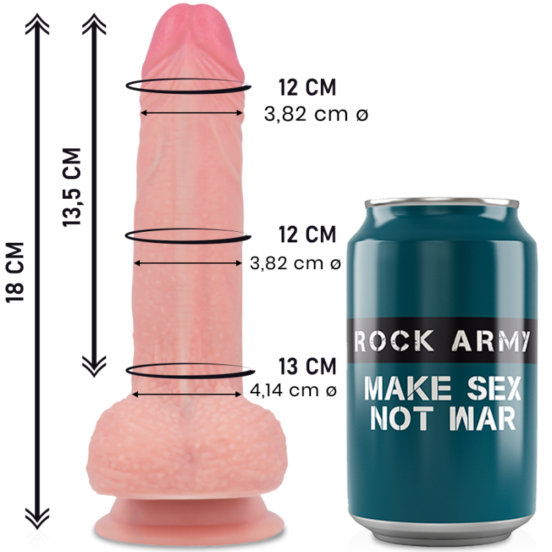 RockArmy, Mustang, Premium, Liquid, Silicone, Realistic, Dildo, 18cm
