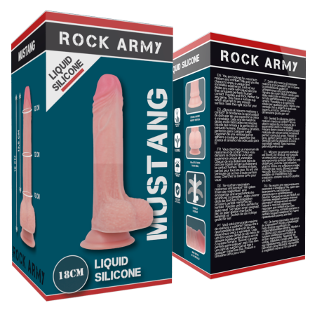 RockArmy, Mustang, Premium, Liquid, Silicone, Realistic, Dildo, 18cm