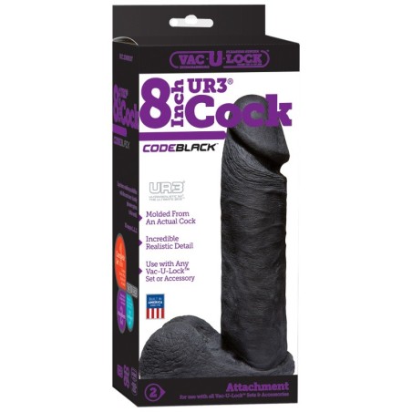 Vac-U-Lock - CodeBlack - 20cm UR3 Cock