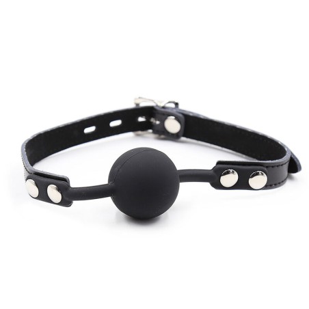 OHMAMA | Fetish Silicone Ball Gag With Leather Belt | Black