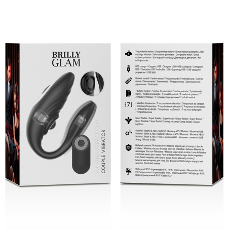 Brilly Glam, Couple, Pulsing, and, Vibrating, Remote, Control, Black