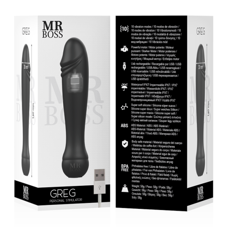 MR BOSS, GREG, Personal, Cock, Stimulator, Black, OLA4u, vibrators