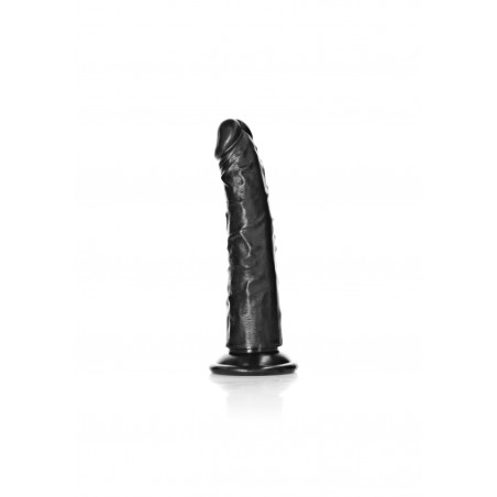 Real Rock, Slim Realistic Dildo, with, Suction Cup, 15cm, Black