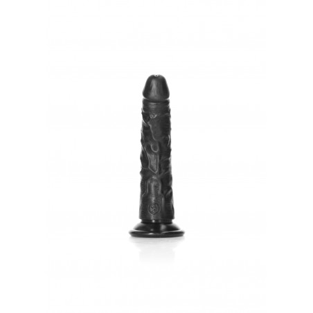 Real Rock, Slim Realistic Dildo, with, Suction Cup, 15cm, Black