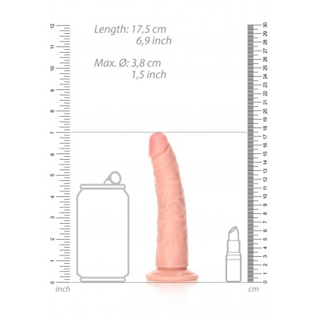 Real Rock, Slim, Realistic Dildo, with Suction Cup, 15cm, Flesh