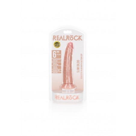 Real Rock, Slim, Realistic Dildo, with Suction Cup, 15cm, Flesh