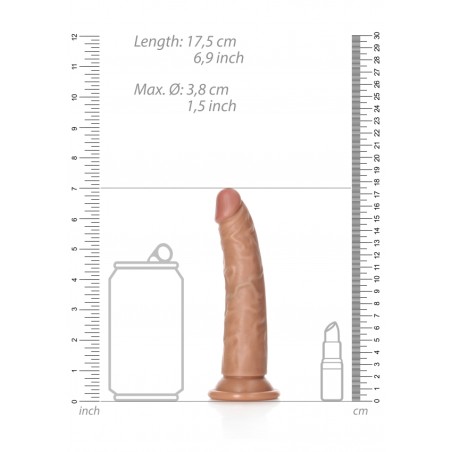 Real Rock, Slim, Realistic Dildo, with, Suction Cup, 15cm, Latin