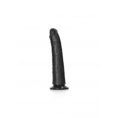 Real Rock, Ultra Skin, Slim, Realistic Dildo, with Suction Cup, 18cm, Black