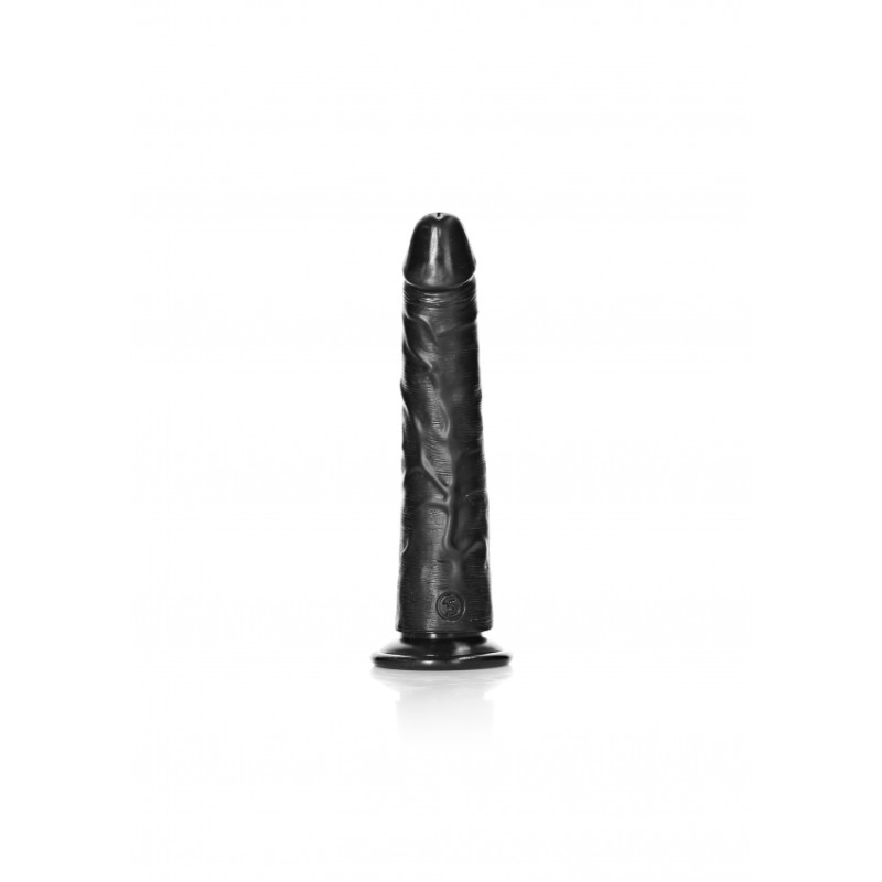 Real Rock, Ultra Skin, Slim, Realistic Dildo, with Suction Cup, 18cm, Black