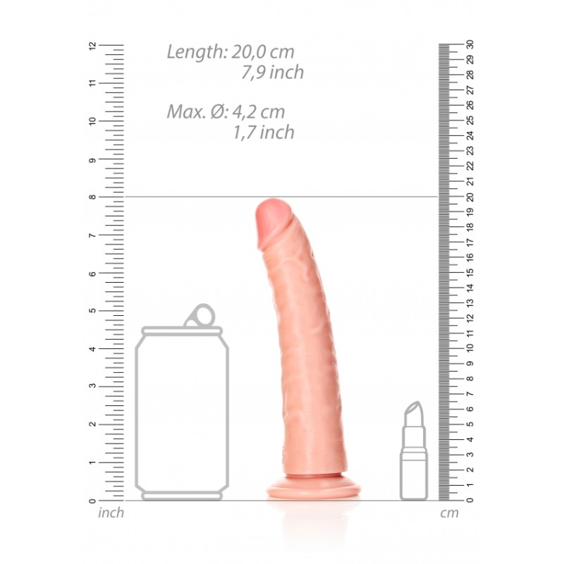 Real Rock, Ultra Skin, Slim, Realistic Dildo, with Suction Cup, 18cm