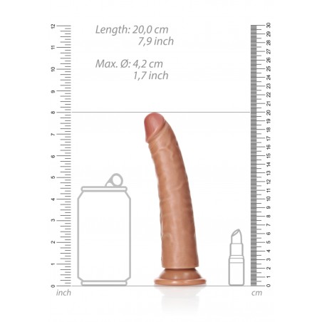 Real Rock, Ultra Skin, Slim, Realistic Dildo, with Suction Cup, 18cm, latin