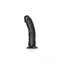 Real Rock, Ultra Skin, Curved ,Realistic Dildo, with Suction Cup, 15cm, Black