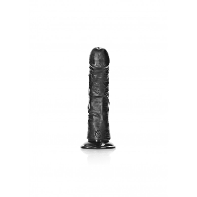 Real Rock, Ultra Skin, Curved ,Realistic Dildo, with Suction Cup, 15cm, Black