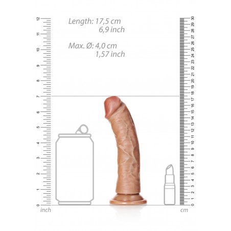 Real Rock, Ultra Skin, Curved, Realistic Dildo, with Suction Cup, 15cm, latin