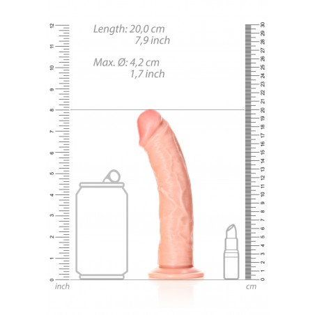 Real Rock, Ultra Skin, Curved, Realistic Dildo, with Suction Cup, 18cm