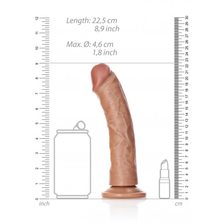 Real Rock, Ultra Skin, Curved, Realistic Dildo, with Suction Cup, 18cm, latin