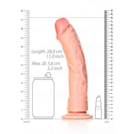 Real Rock, Ultra Skin, Curved, Realistic Dildo, with Suction Cup, 18cm, flesh