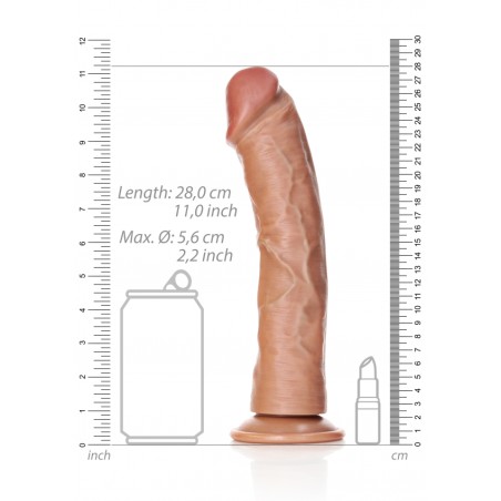 Real Rock, Ultra Skin, Curved, Realistic Dildo, with Suction Cup, 25cm, Latin