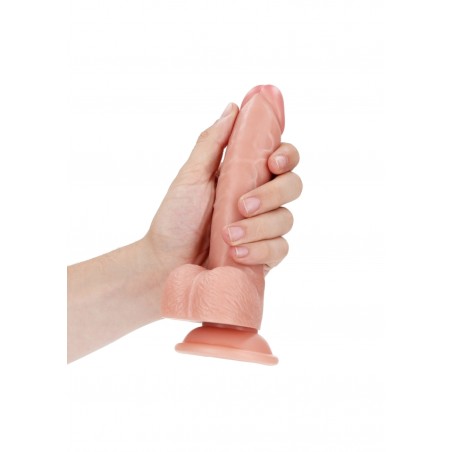 Real Rock, Ultra Skin, Curved, Realistic Dildo, with balls, & Suction Cup, 18cm