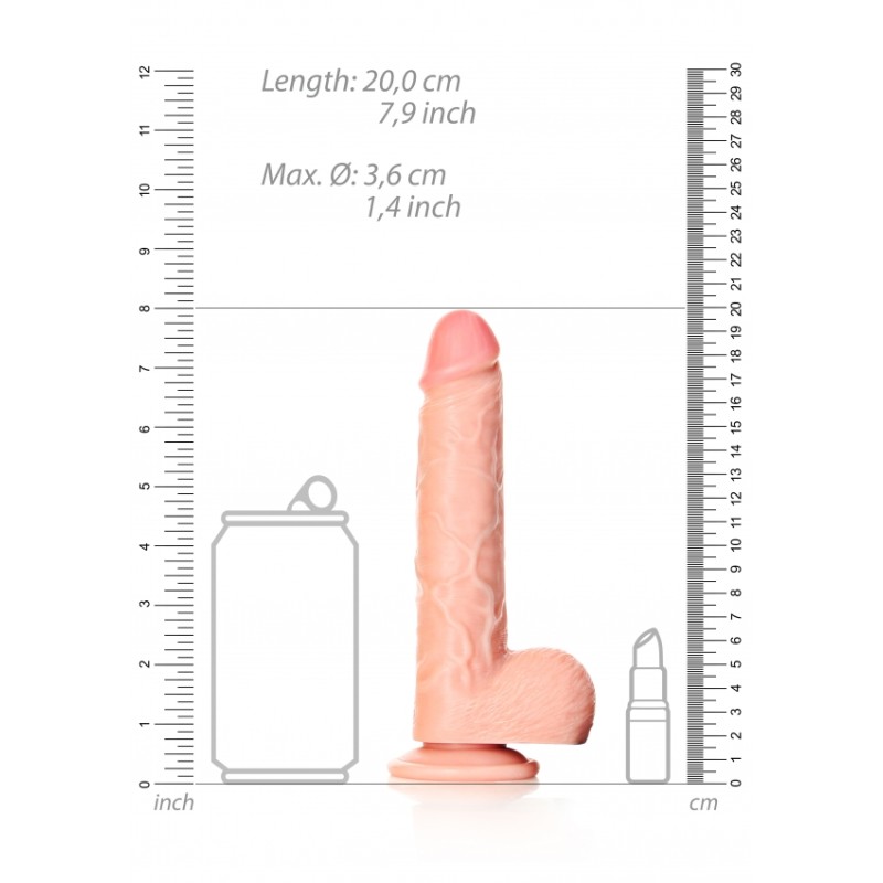 Real Rock, Ultra Skin, Straight, Realistic Dildo, with balls, & Suction Cup, 18cm
