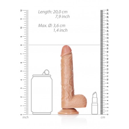 Real Rock, Ultra Skin, Straight, Realistic Dildo, with balls, & Suction Cup, 18cm, latin