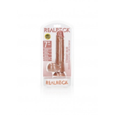 Real Rock, Ultra Skin, Straight, Realistic Dildo, with balls, & Suction Cup, 18cm, latin