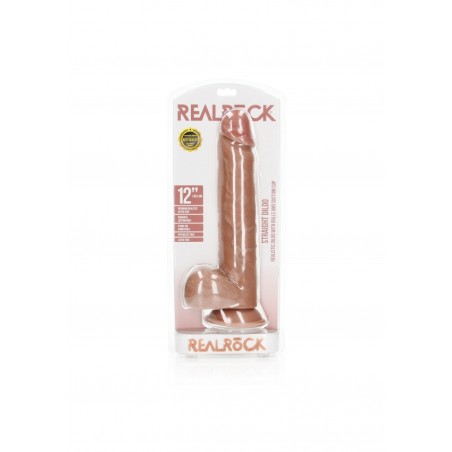 Real Rock, Ultra Skin, Straight, Realistic Dildo, with balls, & Suction Cup, 30cm, latin