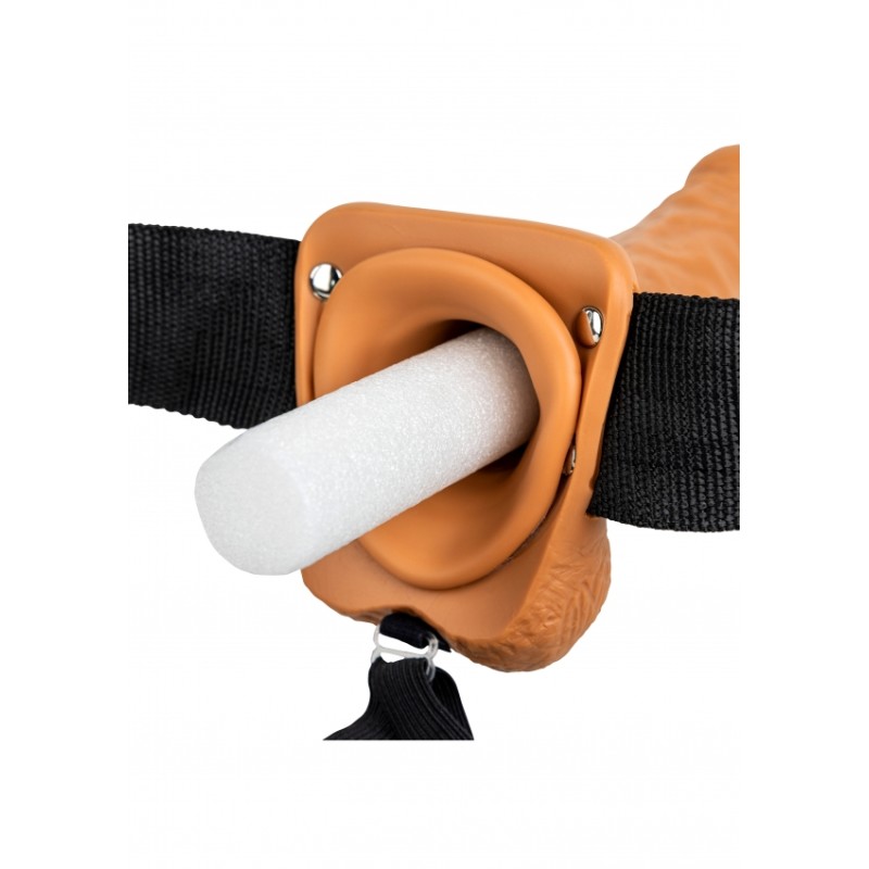 Real Rock, Hollow Strap-on, with Balls, 18 cm, latin