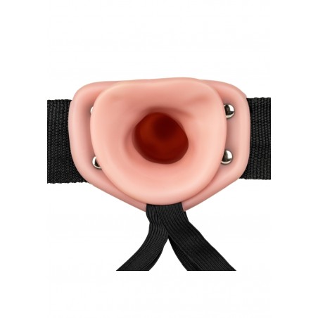 Real Rock, Hollow Strap-on, with Balls, 15,5 cm, Flesh