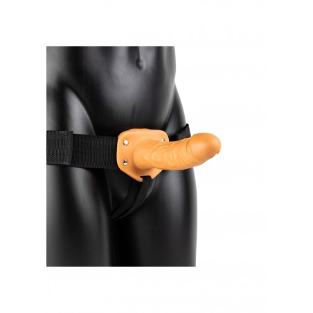 Real Rock, Hollow Strap-on, with Balls, 15,5 cm, Tan