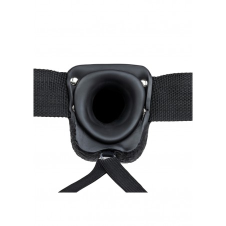 Real Rock, Hollow Strap-on, with Balls, 20,5 cm, Μαύρο