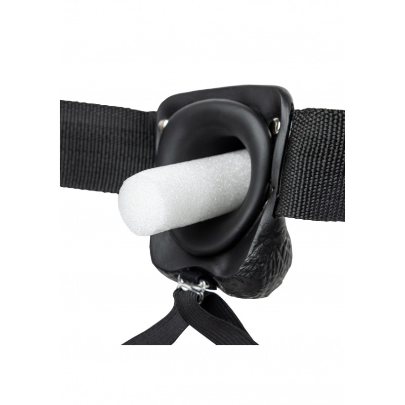 Real Rock, Hollow Strap-on, with Balls, 20,5 cm, Black