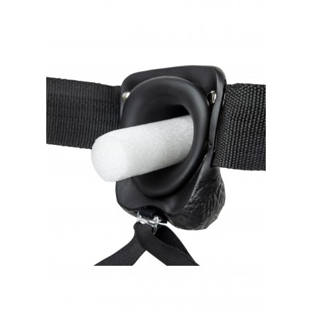 Real Rock, Hollow Strap-on, with Balls, 20,5 cm, Black