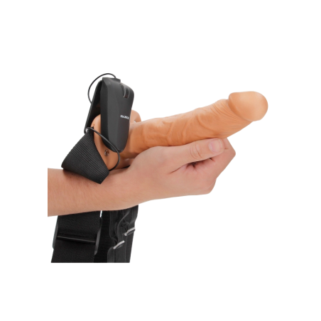 Real Rock, Vibrating, Hollow, Strap-on, with Balls, 21cm, latin
