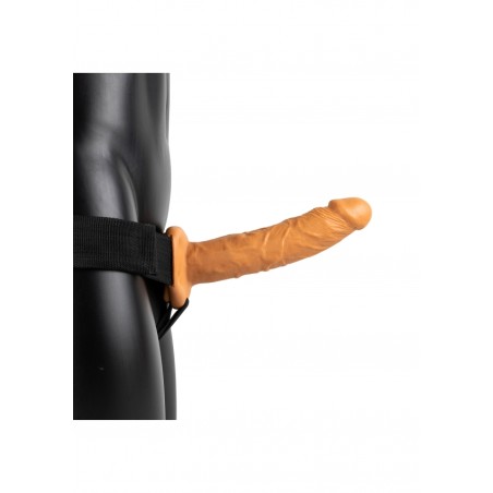Real Rock, Vibrating, Hollow, Strap-on, with Balls, 21cm, latin