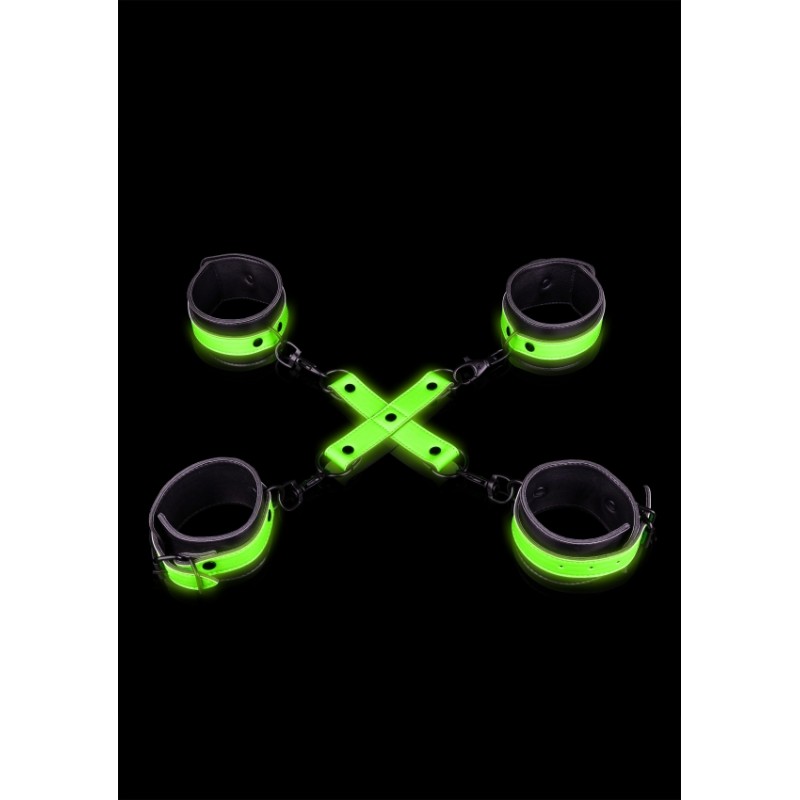 Hand & Ankle, Cuffs, with Hogtie, Glow in the Dark