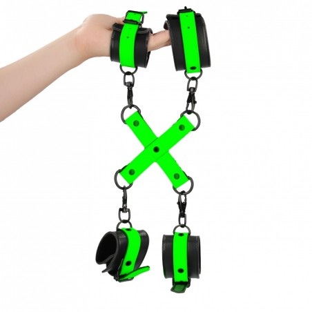 Hand & Ankle, Cuffs, with Hogtie, Glow in the Dark