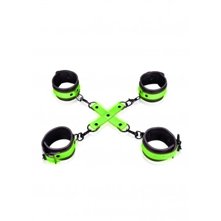 Hand & Ankle, Cuffs, with Hogtie, Glow in the Dark